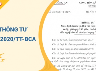 Luật sư tư vấn thủ tục Tố giác tội phạm: Thông tư 28/2020/TT-BCA trình tự, thủ tục tiếp nhận, giải quyết tố giác, tin báo về tội phạm